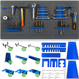 Панель інструментів (58х120 см) перфорована з додатковими кріпленнями для СТО гаража