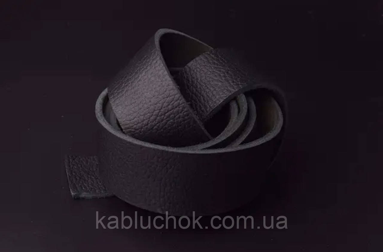 Ремінна смуга 38 мм*138 см шкіра з плитою Бартон колір чорний, фото 1