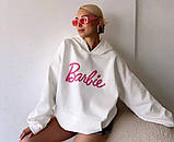 Жіночий теплий худі,Oversize з принтом Барбі,Barbie, фото 2