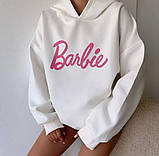 Жіночий теплий худі,Oversize з принтом Барбі,Barbie, фото 3