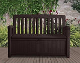 Лавка-ящик KETER для зберігання PATIO BENCH коричневий, фото 3