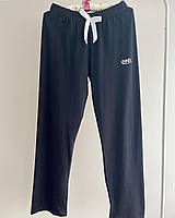 Пижамные штаны хлопок HNX (размер 44/46) чёрный, прямые, Турция, домашние