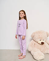 Детская пижама, хлопок. Для девочки в рубчик - Stars 14-15 (162-168см)., 152-158, Бузковий