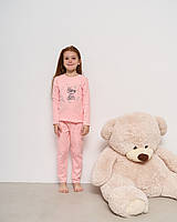 Детская пижама, хлопок. Для девочки в рубчик - Stars 14-15 (162-168см)., 152-158, Світло-персиковий