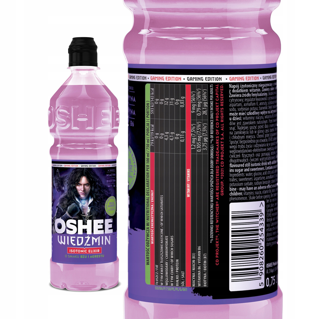 Купить Изотоник OSHEE Isotonic Drink WIEDŹMIN Бузина - Крыжовник 750 мл ...