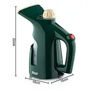 Ручний вертикальний відпарювач для одягу із мірною чашею для води на 800 Вт RAF R.1161 Зелений, фото 4