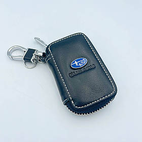 Ключниця шкіряна, брелок, кейс для ключів з логотипом SUBARU (Субару)