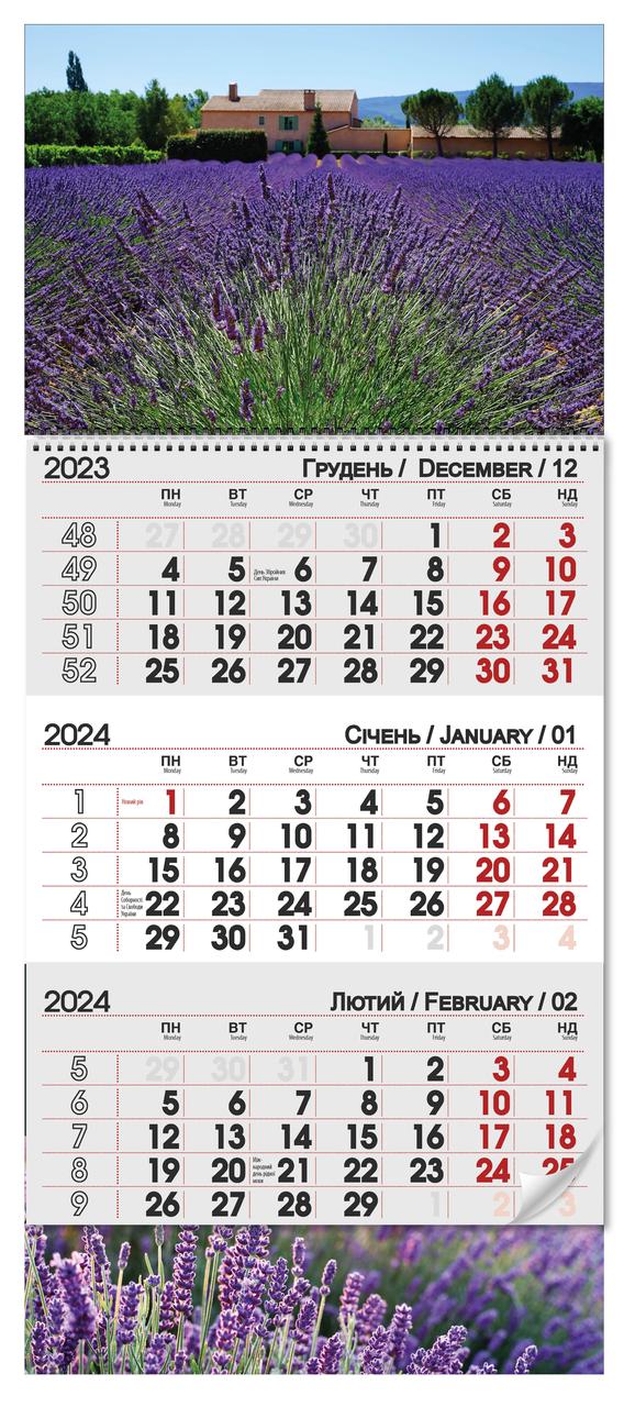 Настінні квартальні календарі 2024 "Лаванда"