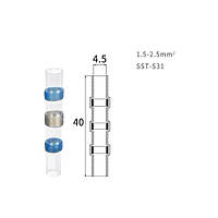 Термоусадкова гільза з припоєм SST-S31 Blue 100 шт (AWG 22-18, 1.50-2.5 mm)