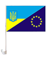 Прапор на бокове скло авто"УКРАЇНА- ЄВРО" 30см*45см