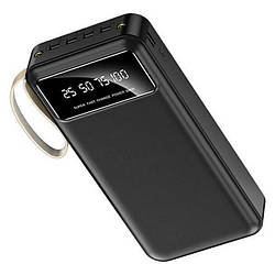 Power Bank TORIMA TRM-1011 10 000 mAh з ліхтариком і вбудованими зарядними кабелями Чорний