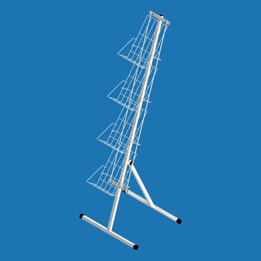 Стійка похила під книги 4 сітчасті полиці, фото 1