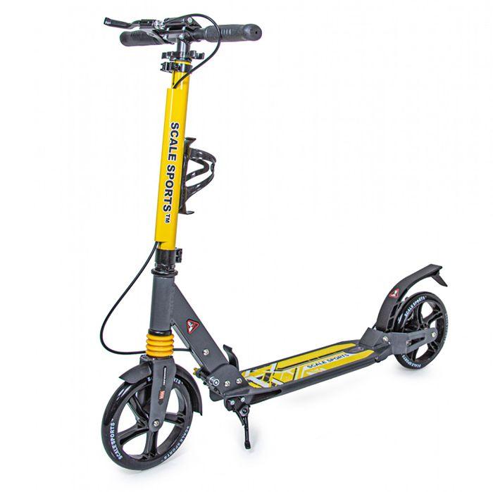 Двоколісний самокат Scale Sports Elite Plus SS-04, складаний з дисковим гальмом, жовтий