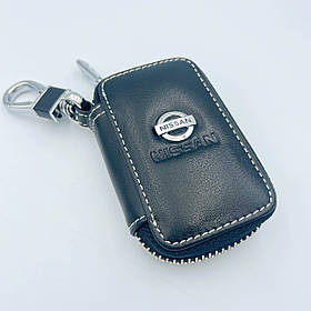 Ключниця шкіряна, брелок, кейс для ключів з логотипом NISSAN (Ніссан)