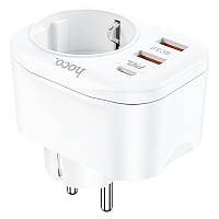 Мережевий фільтр Hoco NS3 4000W 1*eu plug / 1*pd20w / 2*USB qc3.0 / 4000W White