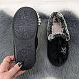 Тапочки чуні жіночі велюрові чорні на хутрі SV 2878, фото 5