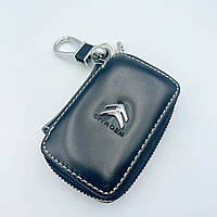 Ключница кожаная, брелок, кейс для ключей с логотипом CITROEN (Ситроен)