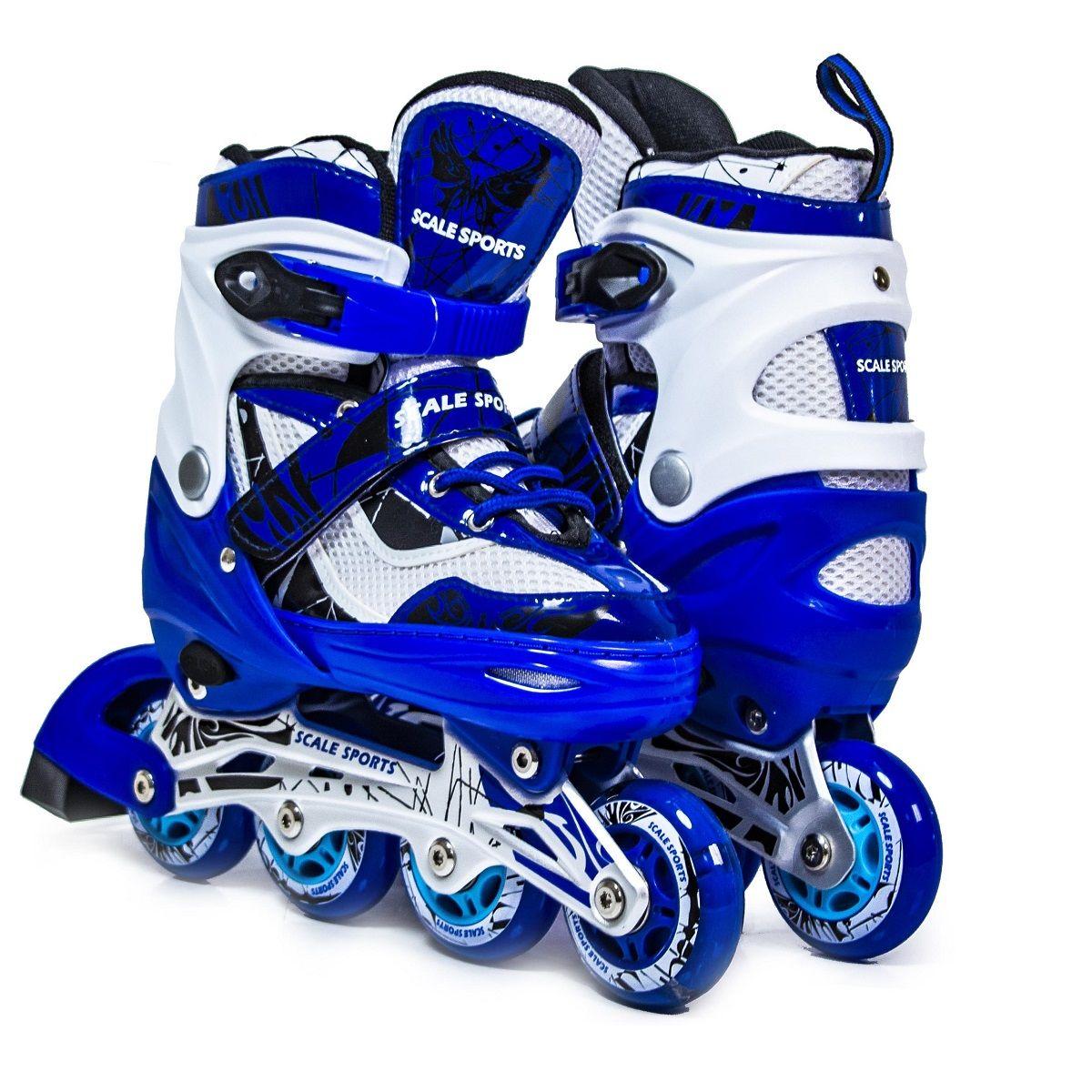 Розсувні ролики Scale Sports LF 967 Сині, розмір 29-33, колеса, що світяться, фото 1