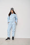 Модний жіночий флісовий спортивний костюм, спортивний жіночий костюм на флісі з кишенями блакитного кольору XL, фото 2