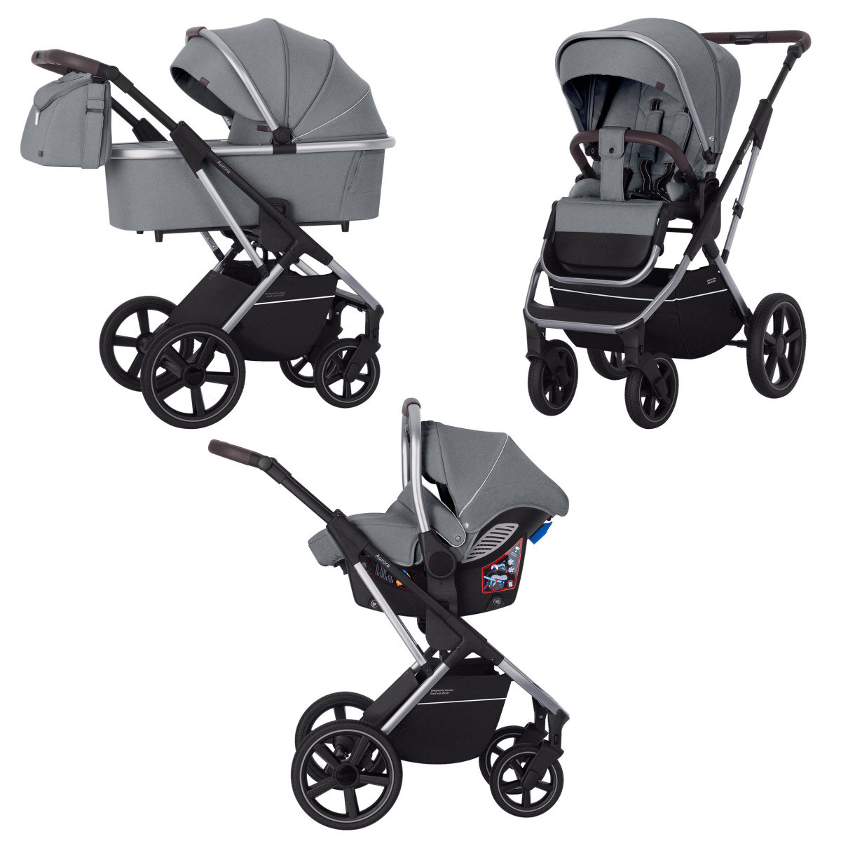 Коляска універсальна CARRELLO Aurora CRL-6502/2 (3in1) Silver Grey /1/