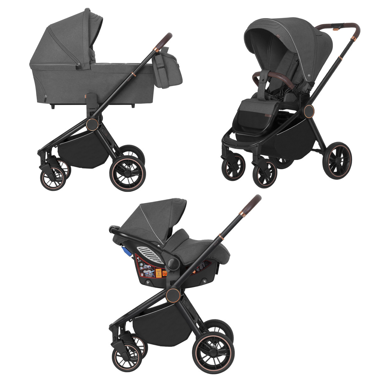 Коляска універсальна CARRELLO Epica CRL-8511/1 (3in1) Iron Grey +дощовик /1/, фото 1