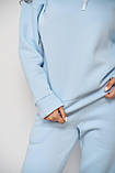 Модний жіночий флісовий спортивний костюм, спортивний жіночий костюм на флісі з кишенями блакитного кольору S, фото 8