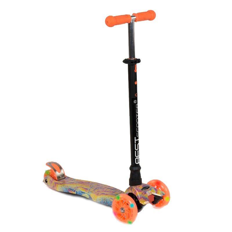 Самокат А 25597 /779-1340 MAXI "Best Scooter" пластмасовий, 4 колеса PU, СВІТЛО, трубка керма алюмінієва, d=12см, в коробці