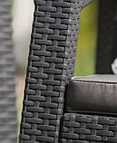 Комплект пластикових садових меблів зі штучного ротанга Keter Corfu Fiesta Set 223216 графіт/сірий, фото 5