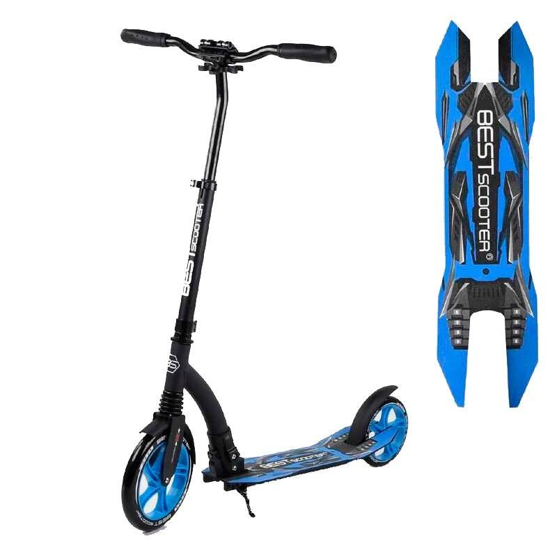 Самокат двоколісний складаний Best Scooter 54664 Чорний з синім
