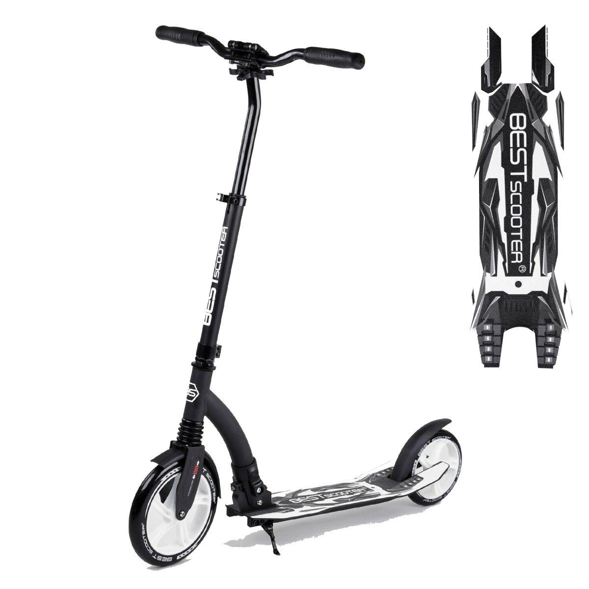Самокат двоколісний складаний Best Scooter 75343 Чорний з білим