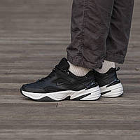 Мужские кроссовки Nike M2K Tekno Black White (чёрные с белым) спортивные демисезонные массивные кроссы I1439