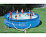 Надувний басейн Intex 26166, 457х107см, 12430л, фільтр+насос, сходи, тент, підстилка, фото 2
