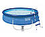 Надувний басейн Intex 26166, 457х107см, 12430л, фільтр+насос, сходи, тент, підстилка, фото 3