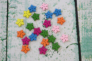 Ґудзик "Сніжинка кольорова"