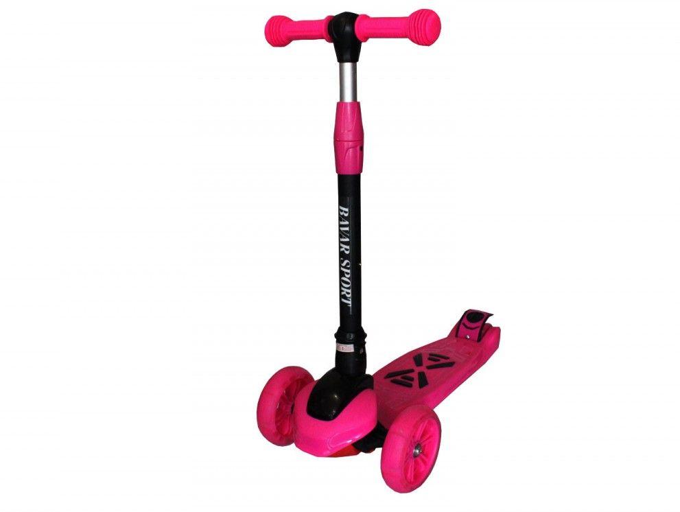 Самокат триколісний зі складною ручкою Smart рожевий (GS09281), фото 1