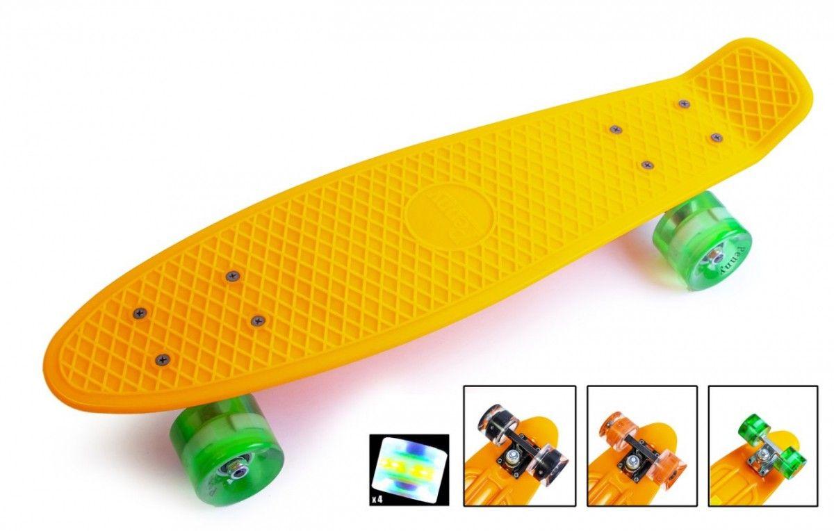Скейт Penny Boarde Yellow Світяться колеса