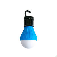 Туристический фонарь на батарейках 3хААА Черно-синяя лампочка с крючком, светодиодная лампа на батарейках (NS)