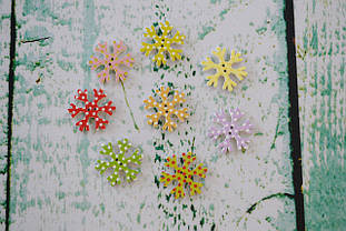 Ґудзик "Сніжинка Різнокольорова" 24мм