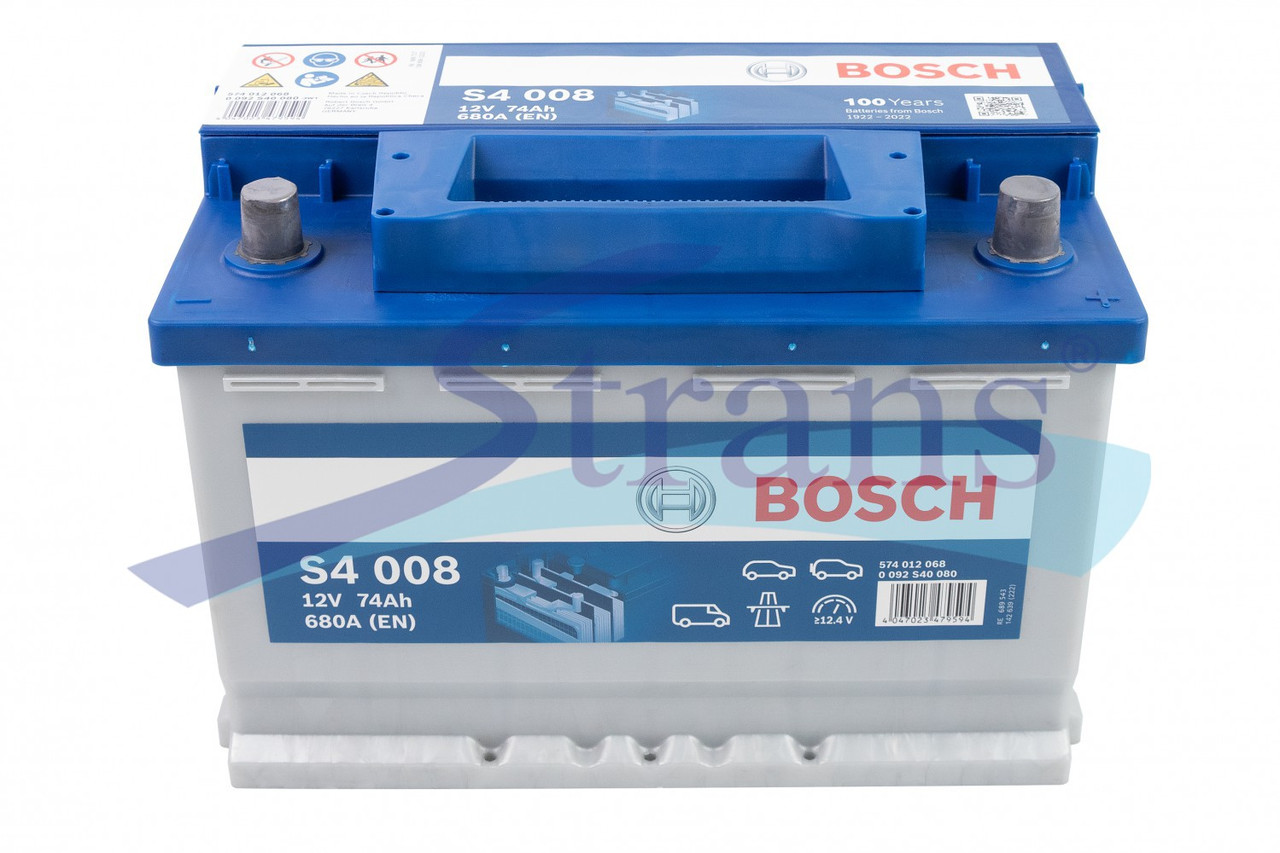 Акумулятор 12v 74ah 680a R+ S4 278*175*190mm