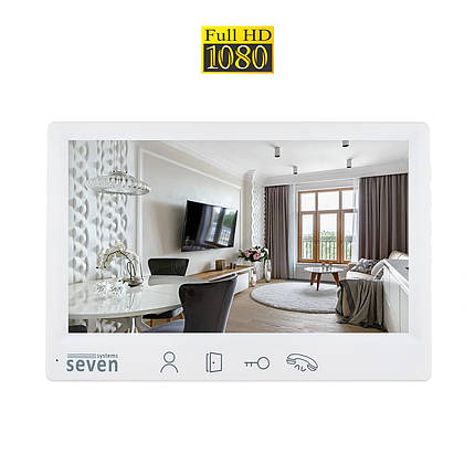 Відеодомофон 7 дюймів SEVEN DP–7571 FHD white, фото 1