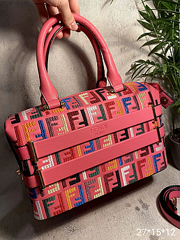 Жіноча сумка Fendi 27*15*12см, рожева 931432