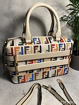 Жіноча сумка Fendi 27*15*12см, бежева 931434