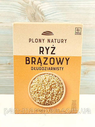 Рис коричневий довгозернистий Brazowy Plony Natury 400 г Польща