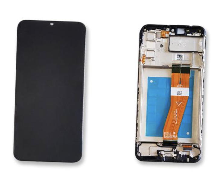 Дисплей (екран) для Samsung A025G Galaxy A02s/A025U/M025 + тачскрин, чорний, 163 x 72.5 mm, жовтий шлейф, с