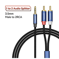 Кабель аудио Tooki 2RCA to 3.5mm стерео разветвитель 1 м