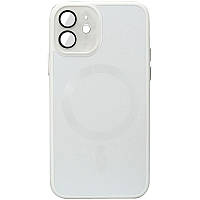 Чехол TPU+Glass Sapphire Midnight with MagSafe для Apple iPhone 12 (6.1") | Full Camera Белый / White