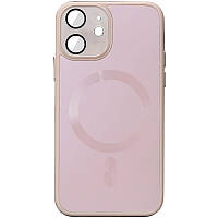 Чехол TPU+Glass Sapphire Midnight with MagSafe для Apple iPhone 12 (6.1") | Full Camera Розовый / Pink Sand