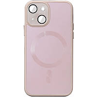 Чехол TPU+Glass Sapphire Midnight with MagSafe для Apple iPhone 13 (6.1") | Full Camera Розовый / Pink Sand