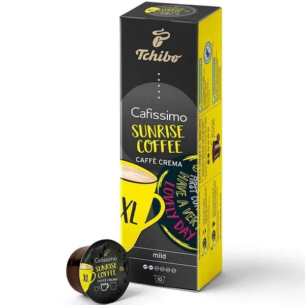 Кава в капсулах Tchibo Caffitaly Cafissimo Caffe Crema XL Sunrise Yellow 10 шт. м'яка кремова кава