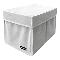 Ящик-органайзер для хранения вещей с крышкой M - 30*19*19 см (белый)